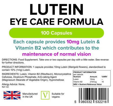 Lindens Lutein 10mg - 100 Capsules