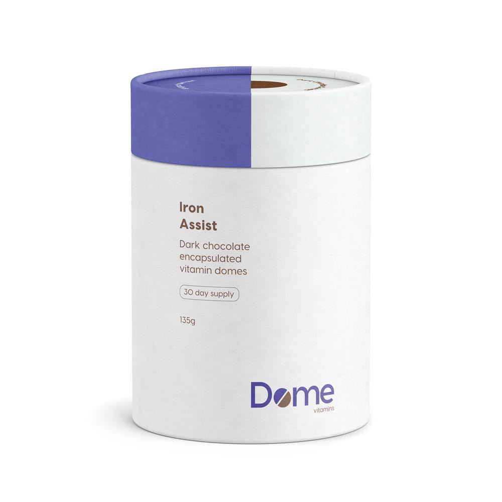 Dome Vitamins Iron Assist 30 Dark Chocolate Encapsulated Domes