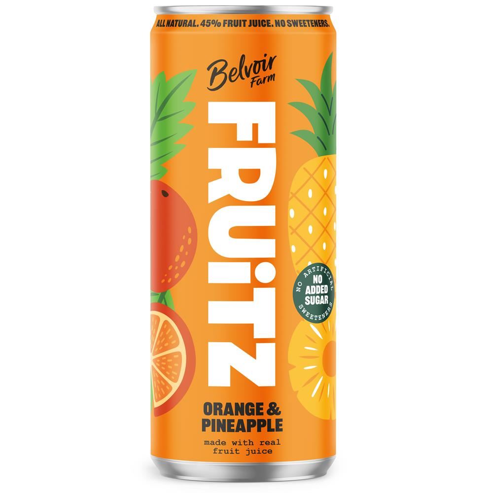 Belvoir Farm FRUiTZ Orange & Pineapple Can 330ml - 24 Pack