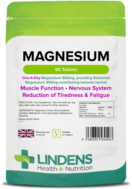 Lindens Magnesium (MgO 500mg) - 90 Tablets