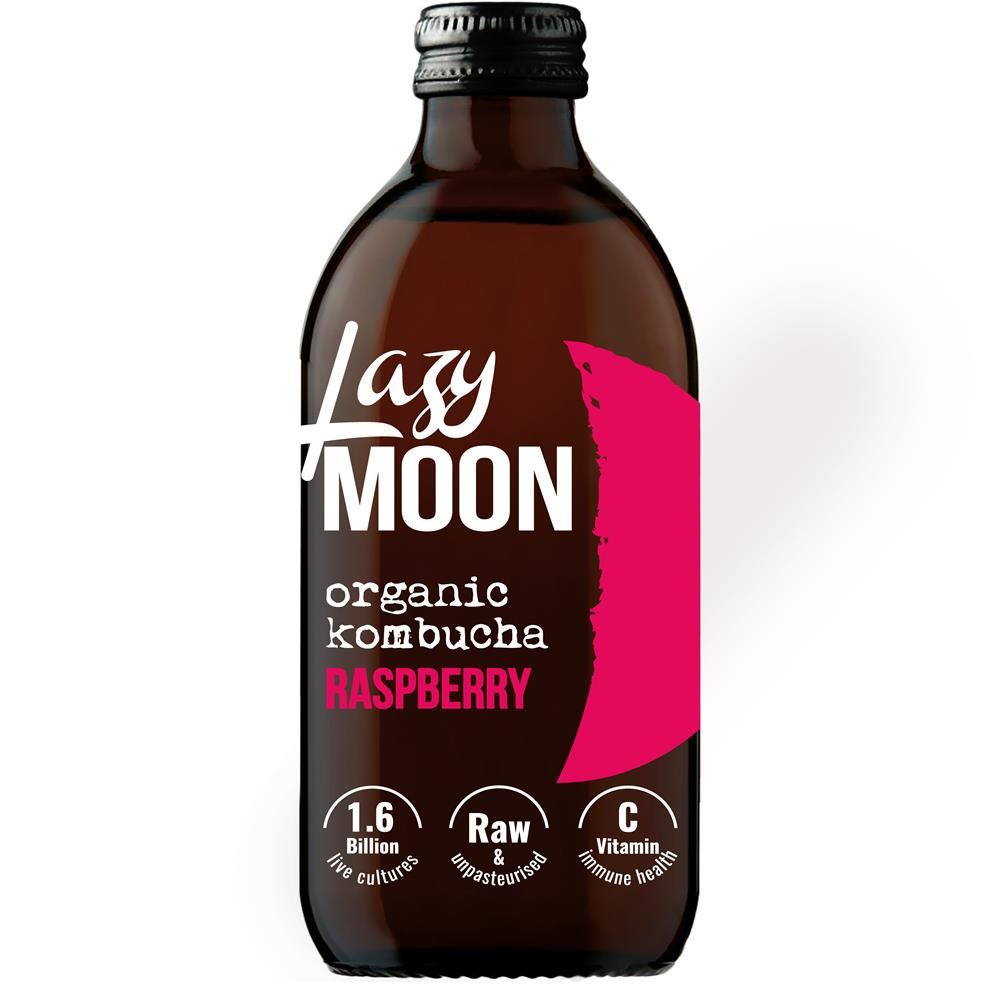 LAZY MOON Raspberry Organic Kombucha 330ml - 2 Pack