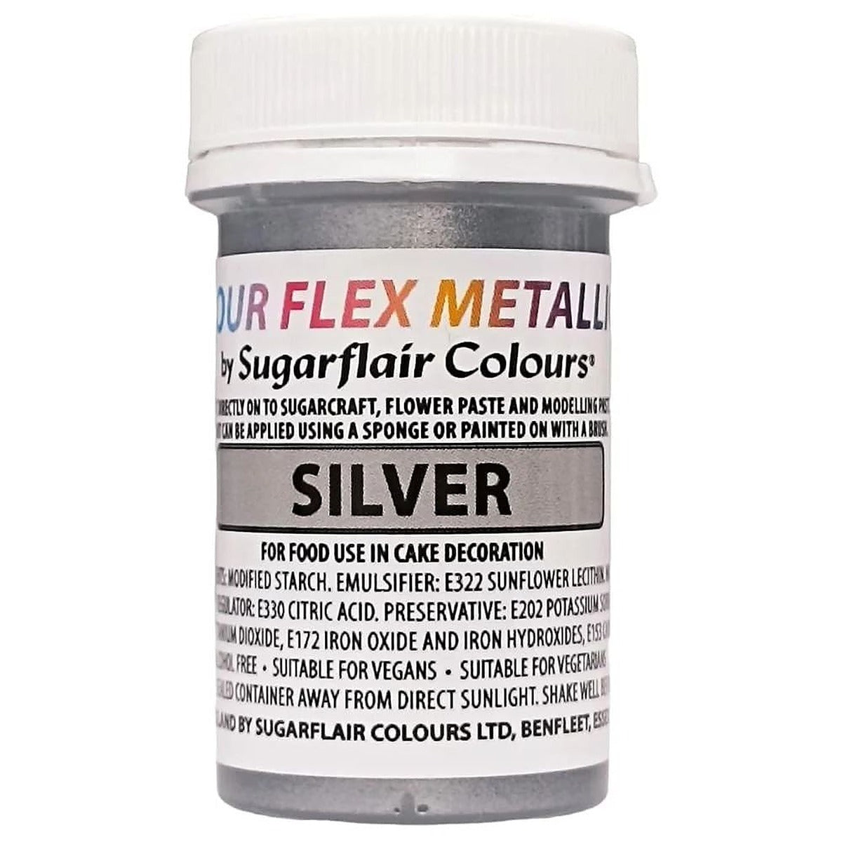 Metallic Food Colorant Sugarflair Metallic Food Colour Flex Edible Paint 25ml - All Colours ...