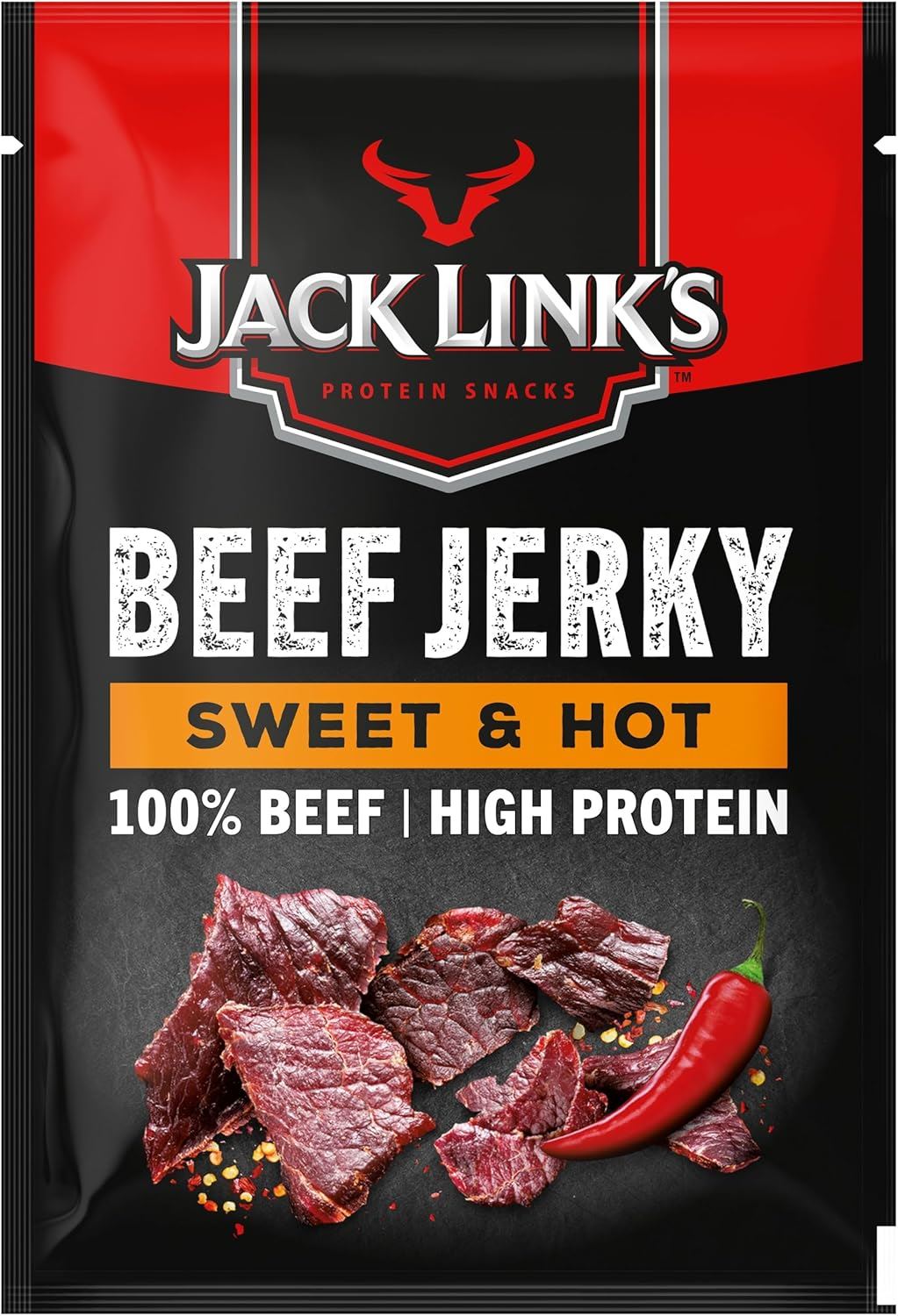 Jack Link's Protein Snacks Beef Jerky Sweet and Hot 25g - Pack of 12