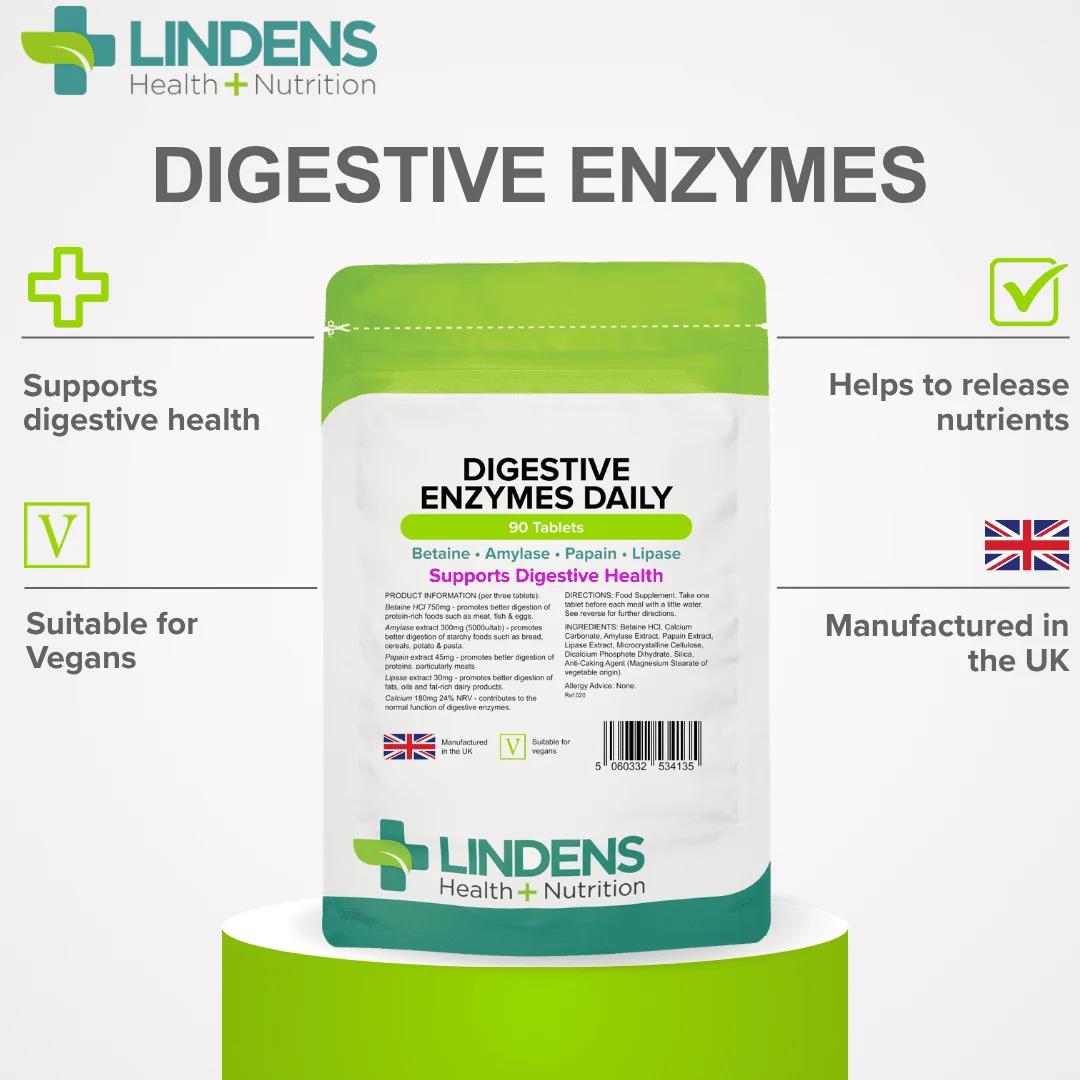 Lindens Digestive Enzymes Daily - 90 Tablets - image 3