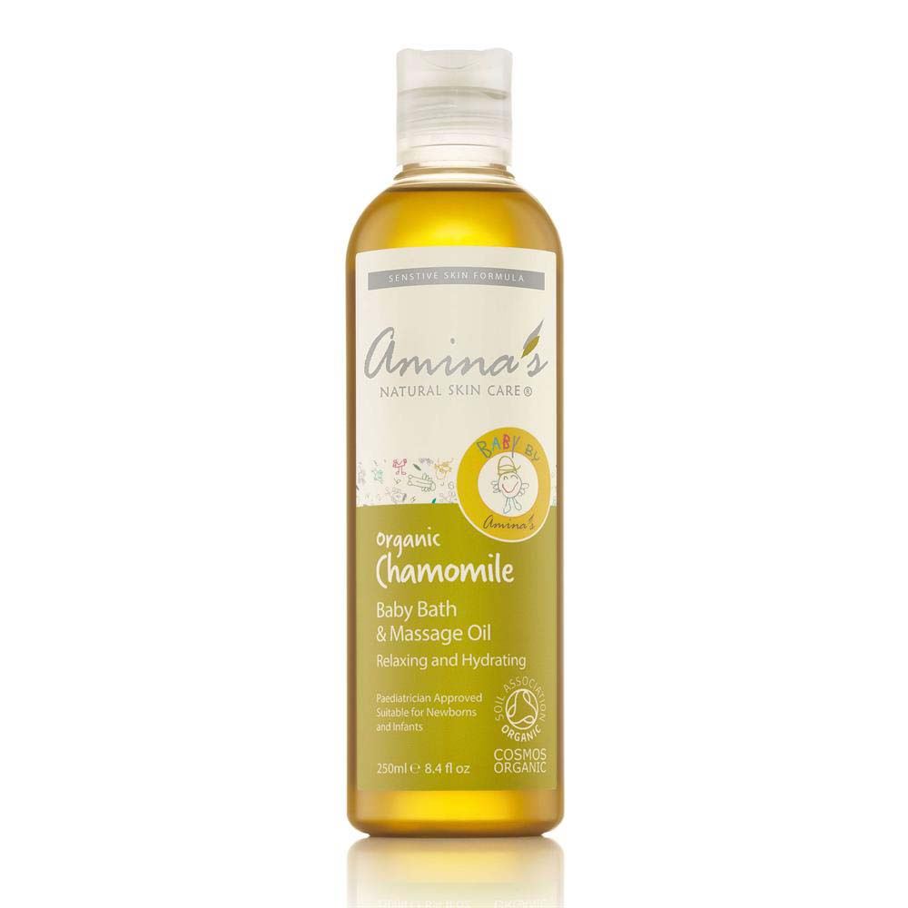 Amina's Natural Skincare Organic Baby Bath & Massage Oil With Chamomile 250ml