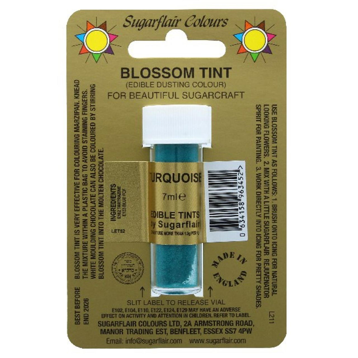 Sugarflair Blossom Tint 7ml - Turquoise