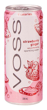 Voss Sparkling Strawberry Ginger 330ml - 10 Pack