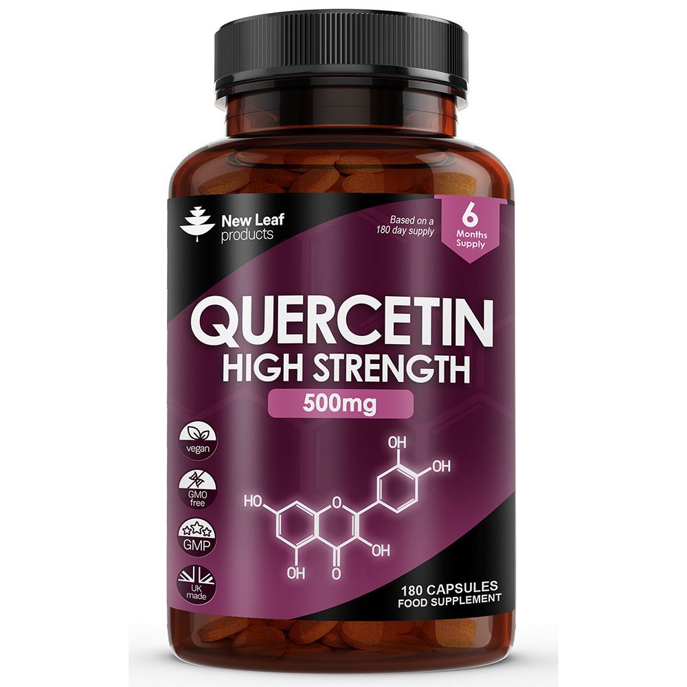 New Leaf Products Quercetin Capsules - Immune Health 500mg 180 Vegan Capsules