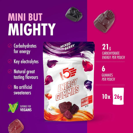 High 5 Energy Gummies 26g Mixed Berries Flavour - Pack of 5