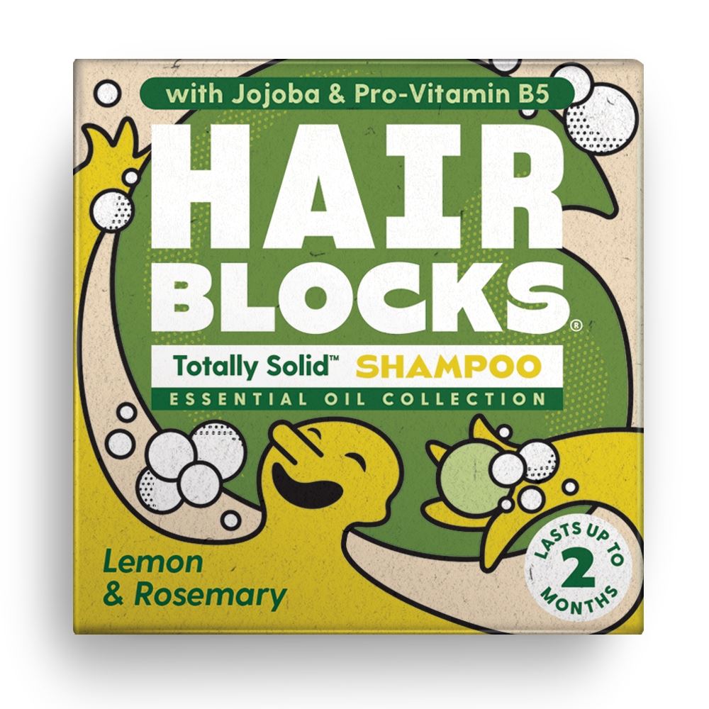 Shower Blocks Hair Blocks Solid Shampoo - Lemon & Rosemary 85g