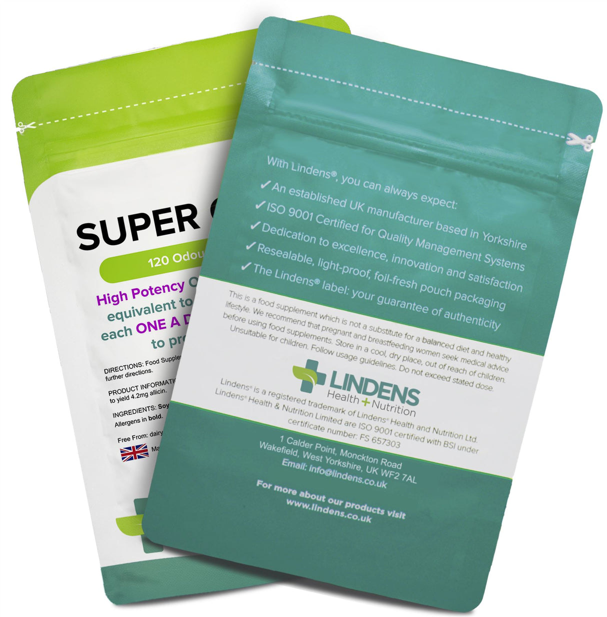 Lindens Garlic 6000mg - 120 Odourless Capsules (Super Garlic)