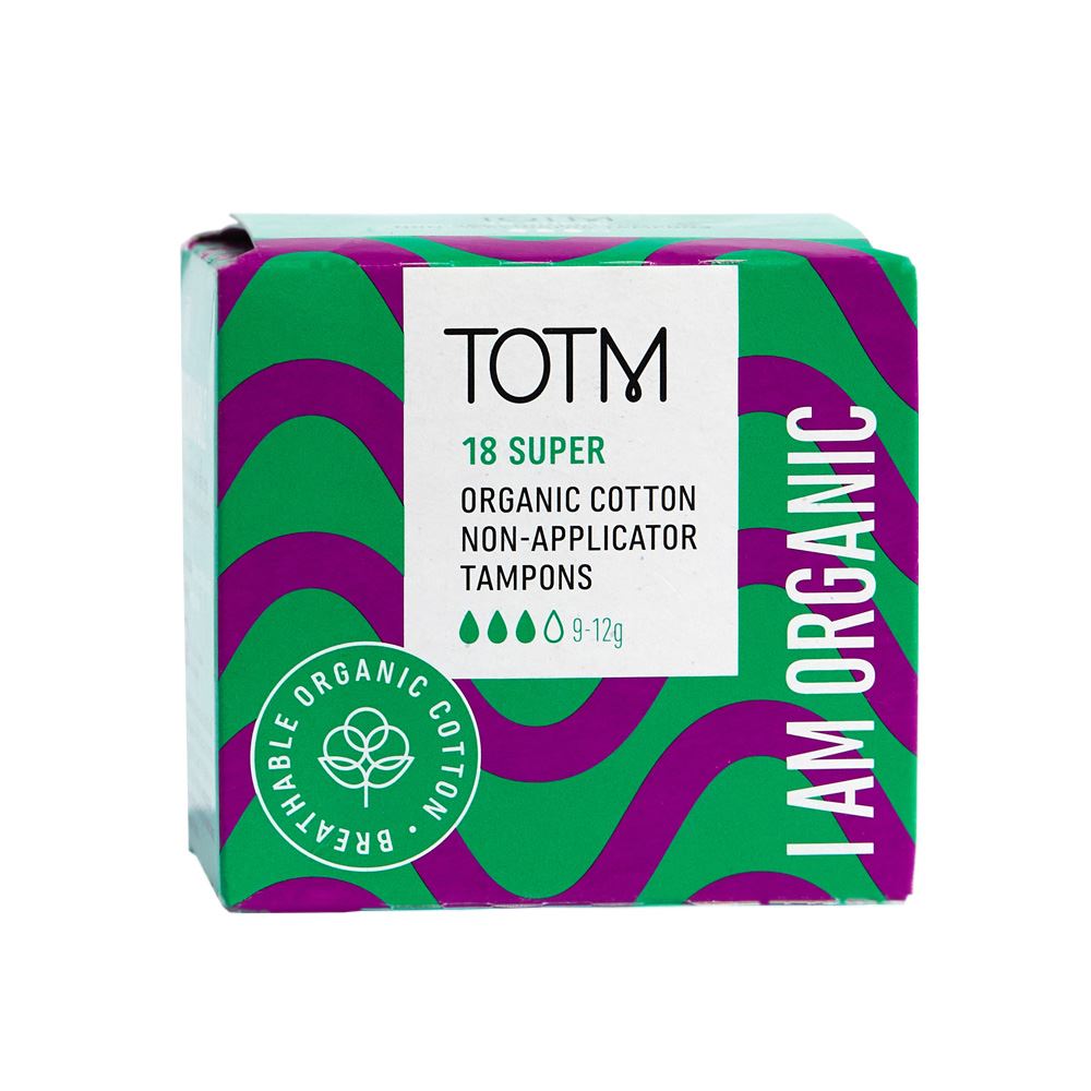 TOTM Organic Tampons - Non-App Super 18 Per Box