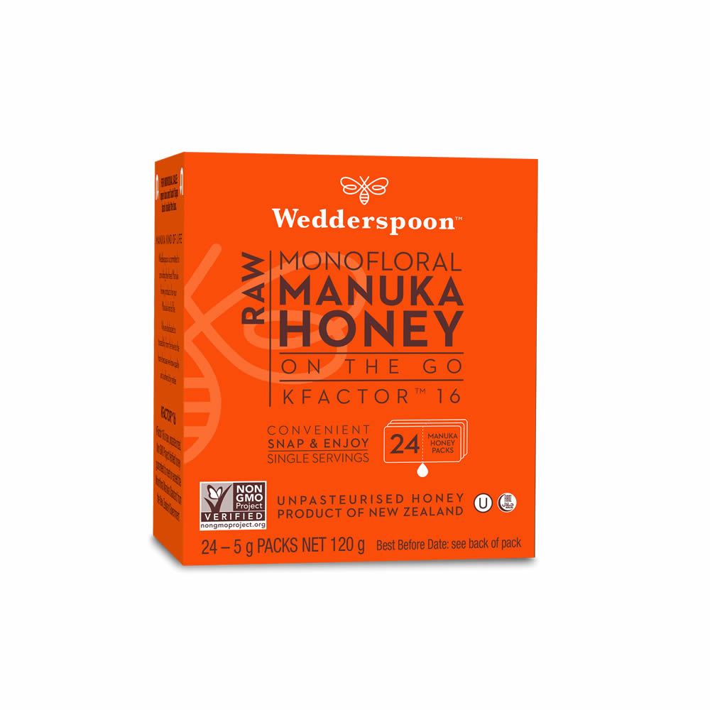 Wedderspoon 100% Raw Manuka Honey on the Go 120g 24 Servings