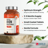 Vitabright Iron Bisglycinate - 28mg - 90 day supply 180 Tablets