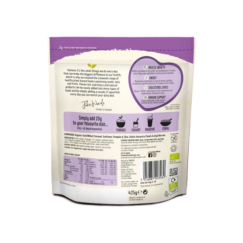 Linwoods Flaxseed, Sunflower, Pumpkin & Chia Seeds & Goji Berries 425g