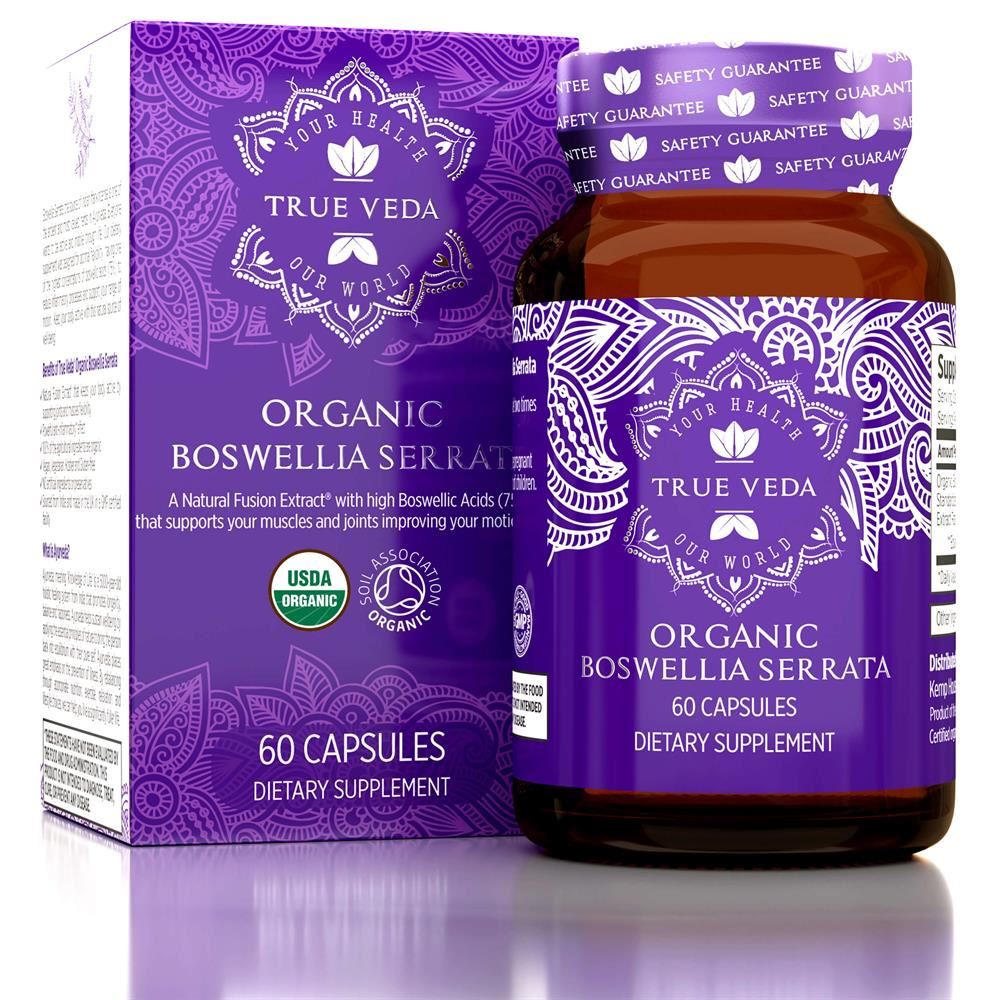 True Veda Boswellia Organic Natural Vegan Ethical Non-GMO 60 capsules