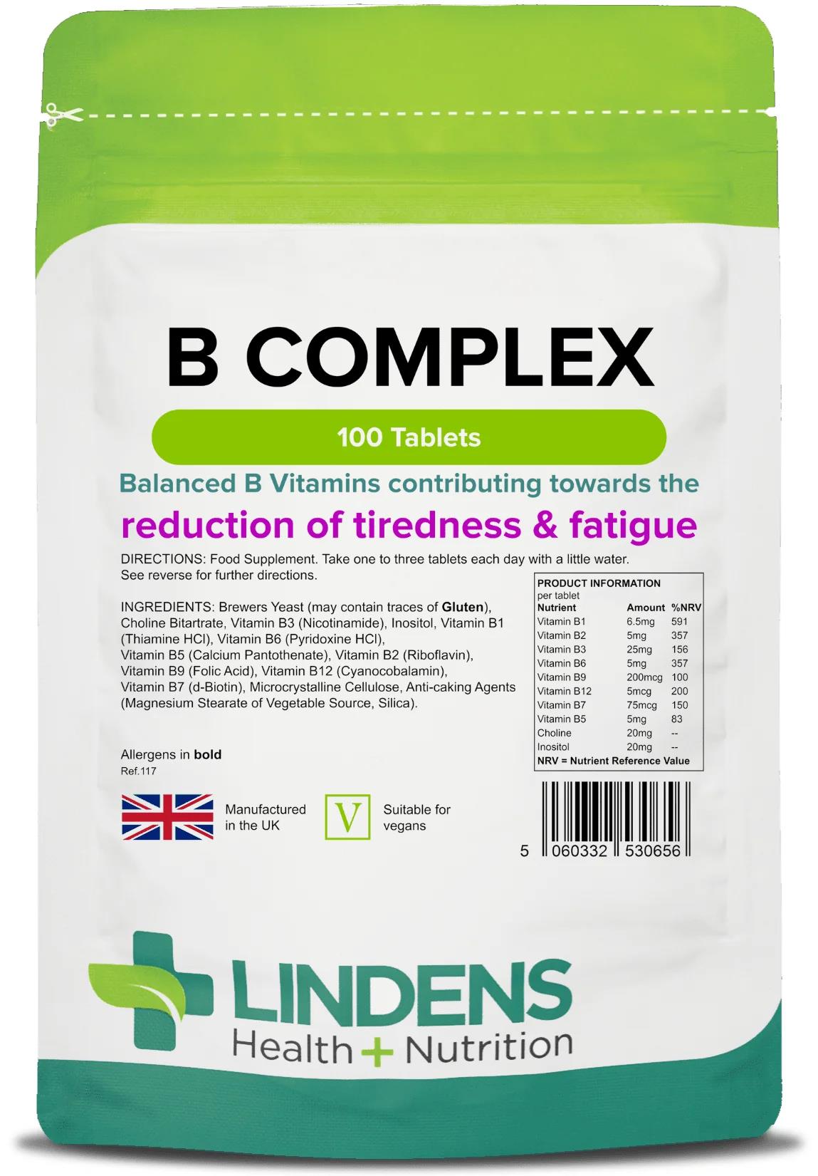 Lindens Vitamin B Complex - 100 Tablets