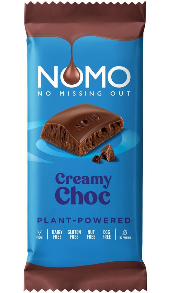 Nomo Free From Creamy Chocolate Block Bar 75gm - 14 Pack