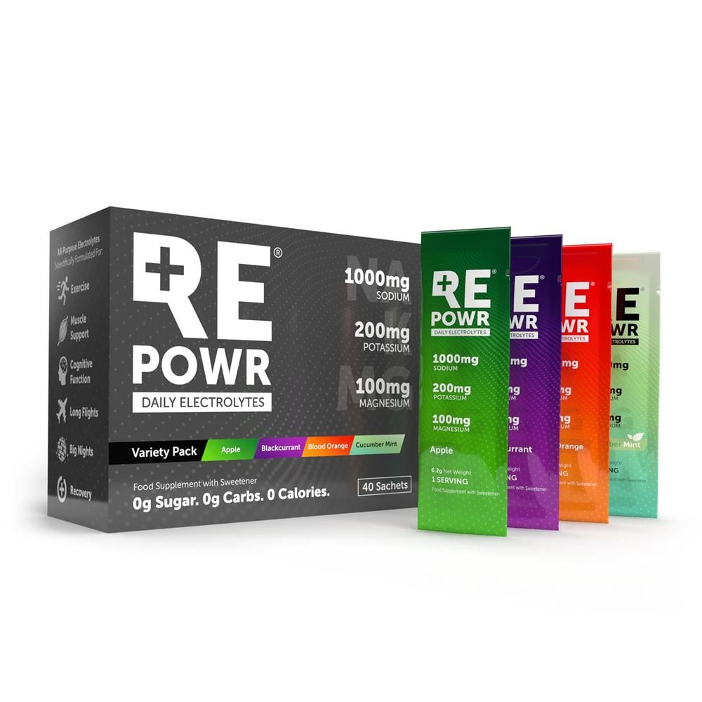 REPOWR Daily Electrolytes Variety 40 Sachets Mix 2