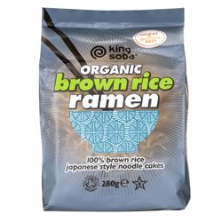 King Soba Org 4 Pack Brown Rice Ramen Noodles 280g