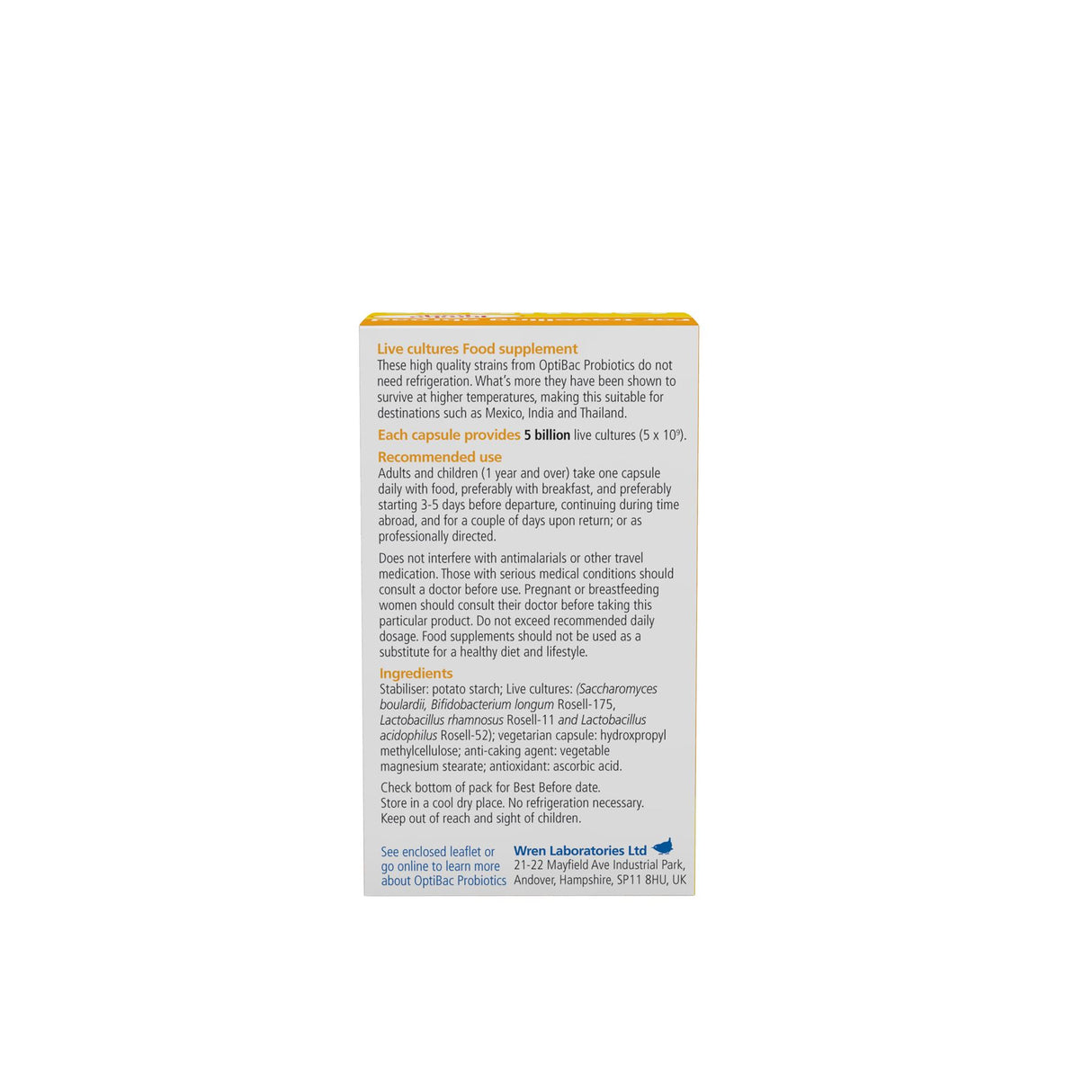 OptiBac Probiotics | Travel Abroad | 20 - 60 Capsules