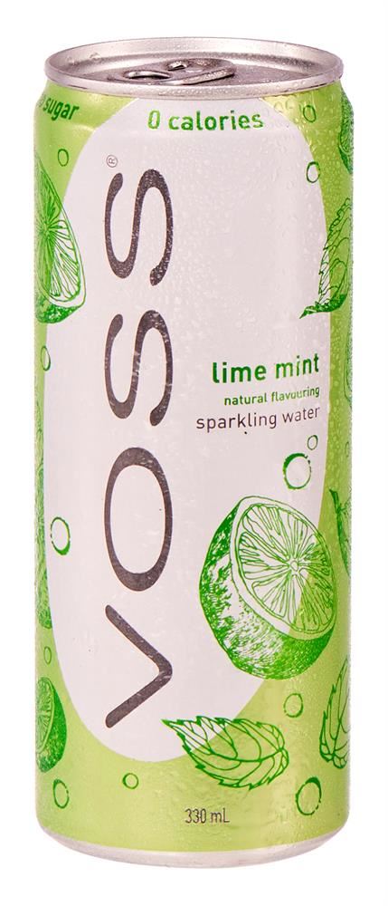 Voss Sparkling Lime Mint 330ml - 10 Pack