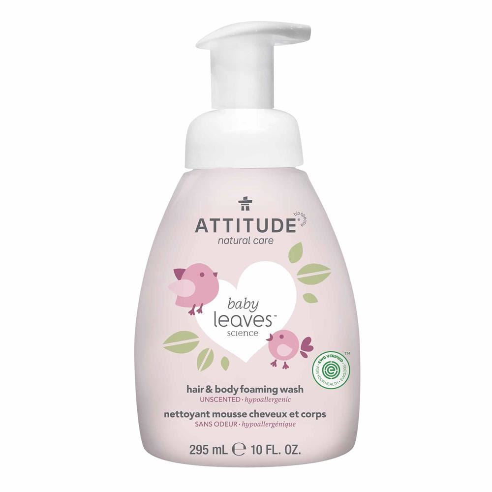 Attitude Baby Leaves - 2in1 Foaming Wash - Unscented - 295 mL