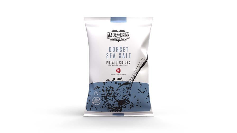 Made For Drink English Heritage Vegan Dorset Sea Salt Crisps 150g - 12 Pack