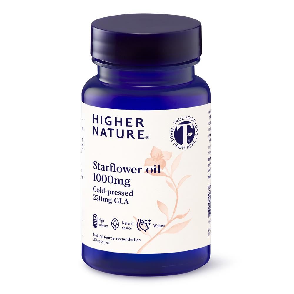 Higher Nature Starflower Oil 1000mg Cold pressed 220mg GLA 30 caps