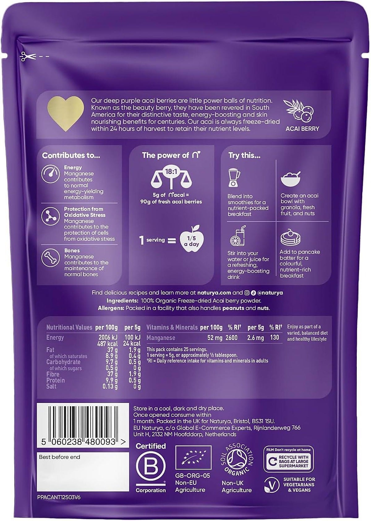 Naturya Organic ACAI Powder 125g - image 2
