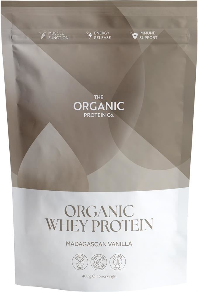 The Organic Protein Co Madagascan Vanilla Organic Whey Protein Powder 400g