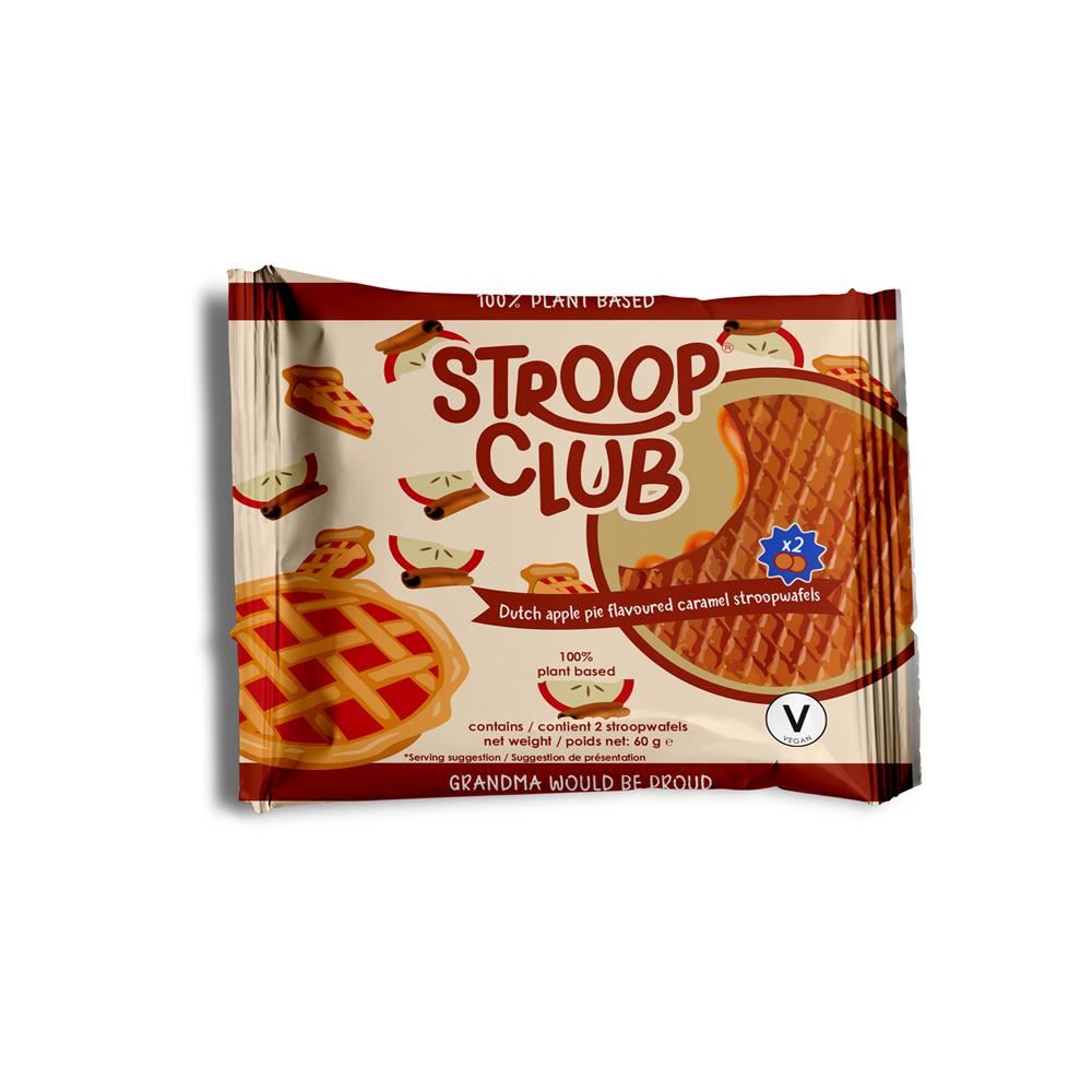 Stroop Club Organic and 100% Plant Based Apple Pie Caramel 2-pack 65g - 12 Pack