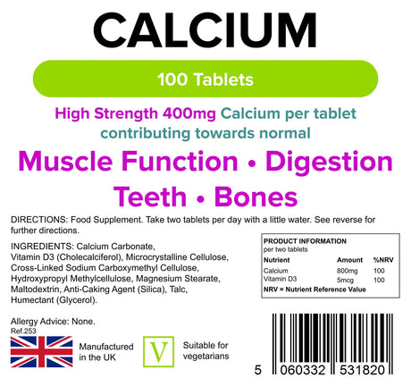 Lindens Calcium 400mg - 100 Tablets