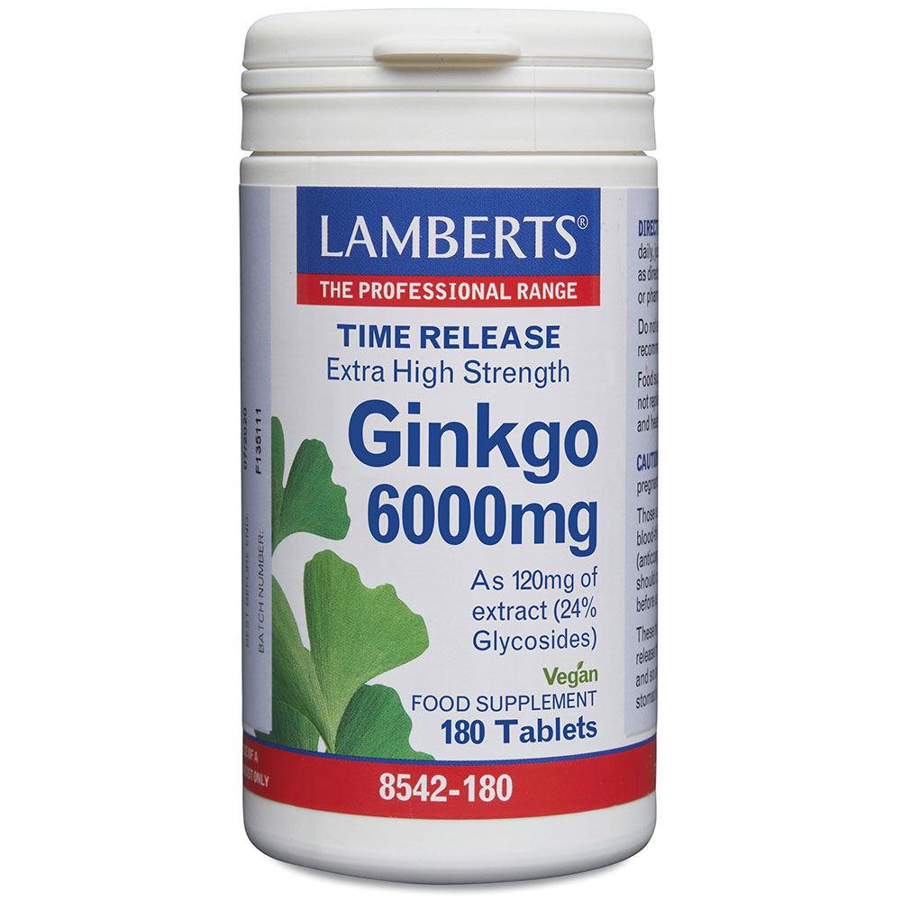 Lamberts Ginkgo 6000mg High Strength Time Release 180 tablets