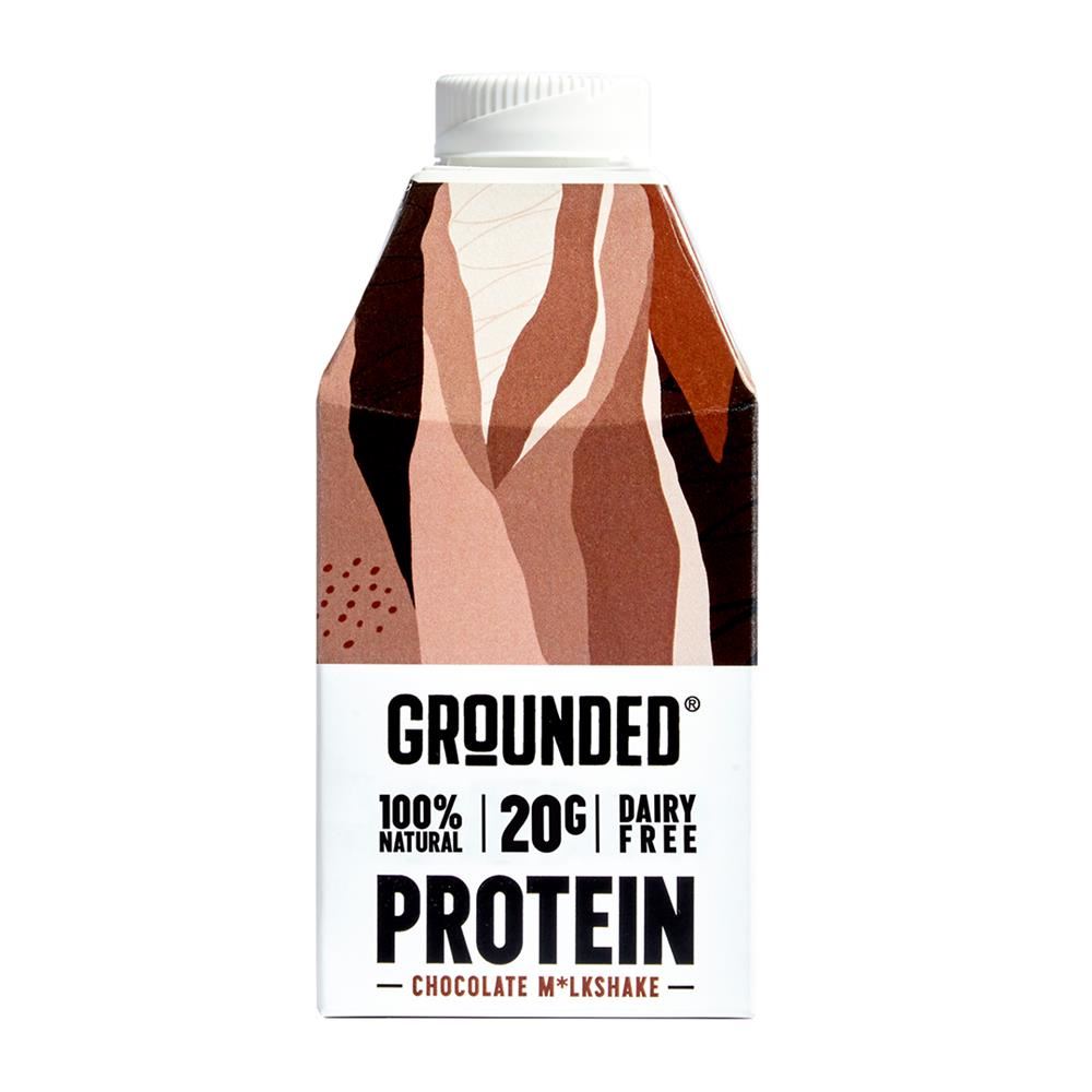 Grounded Chocolate dairy free plant-based protein m*lkshakes 490ml