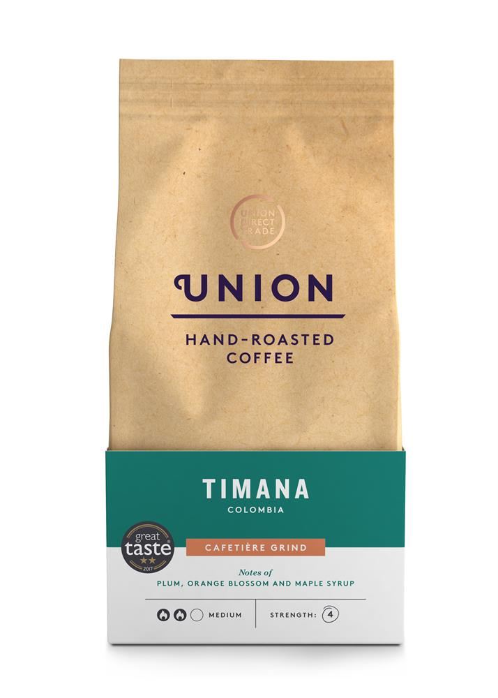 Union Roasted Coffee Timana Colombia Cafetiere Grind 200g