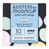 AND SISTERS Organic Cotton Pads With Wings Heavy Absorbency (10 pack)