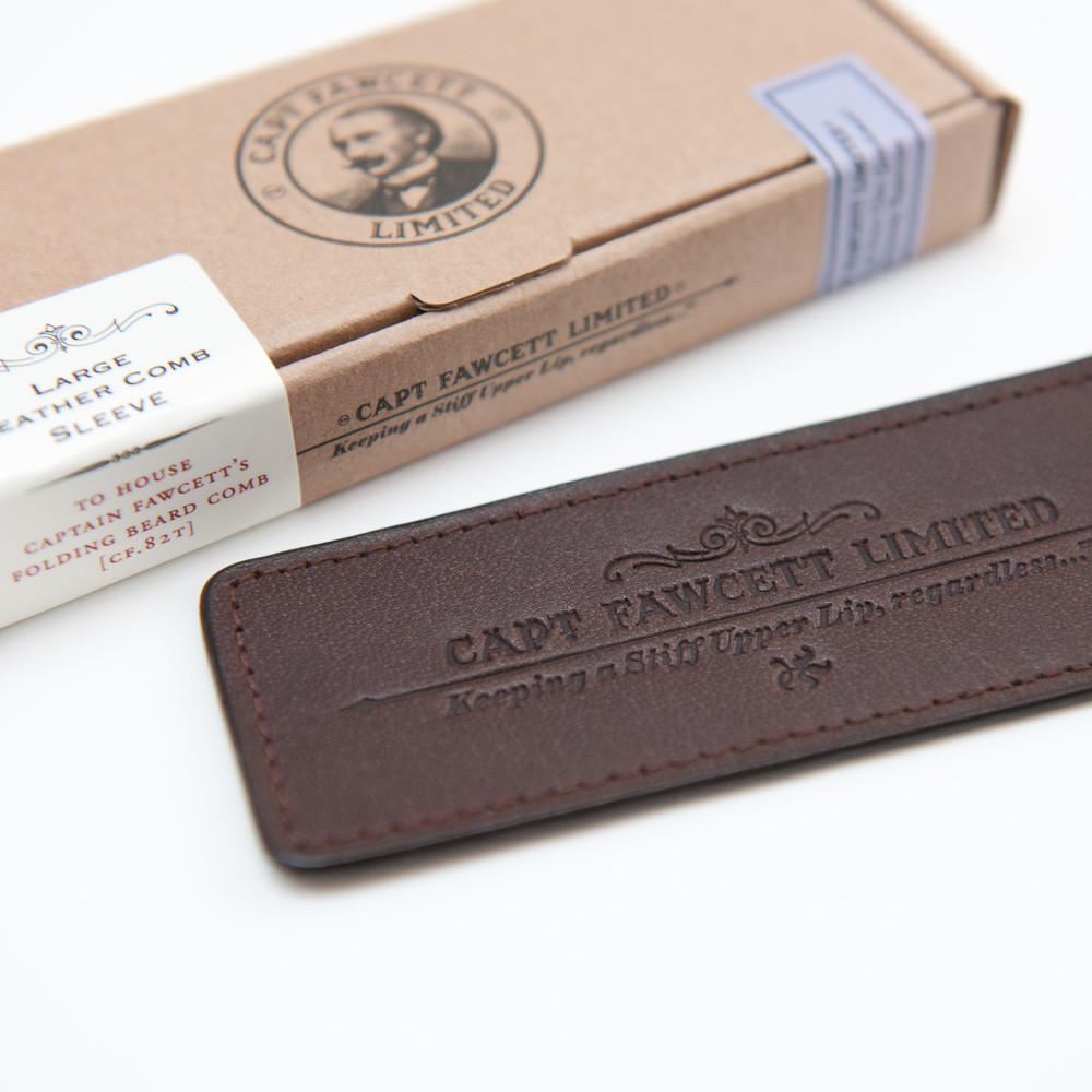 Captain Fawcett's Leather Case for Folding Pocket Beard Comb (CF.82T) - Made in England