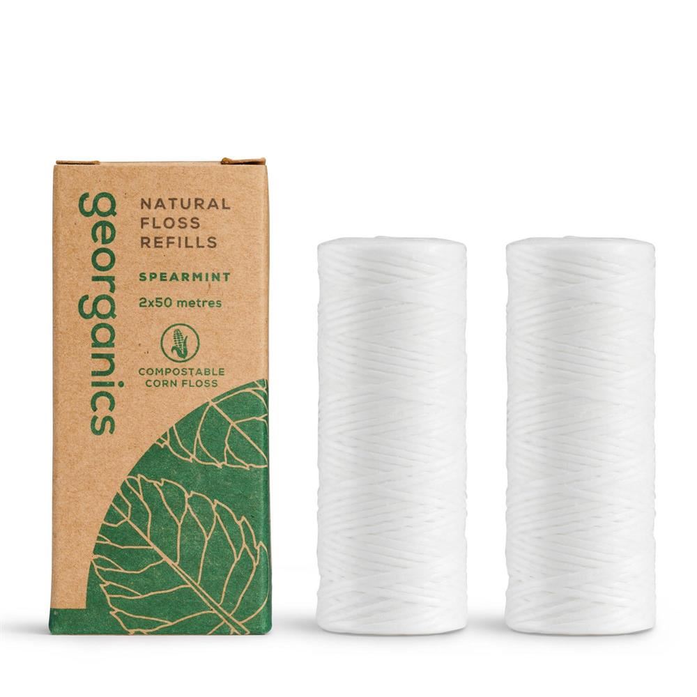 Georganics Dental Floss Refill - Spearmint 2x 50m