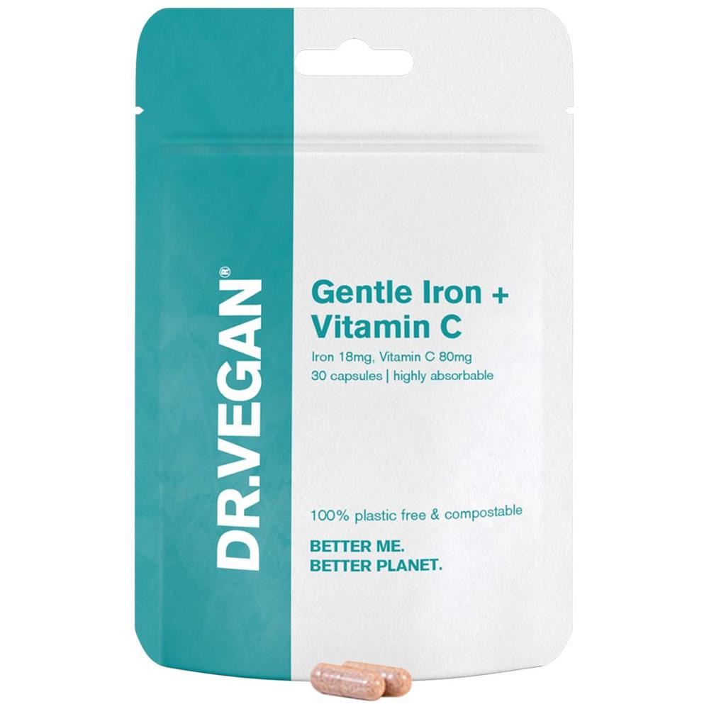Dr Vegan Gentle Iron (18mg) & Vitamin C (80mg) 30 Capsules