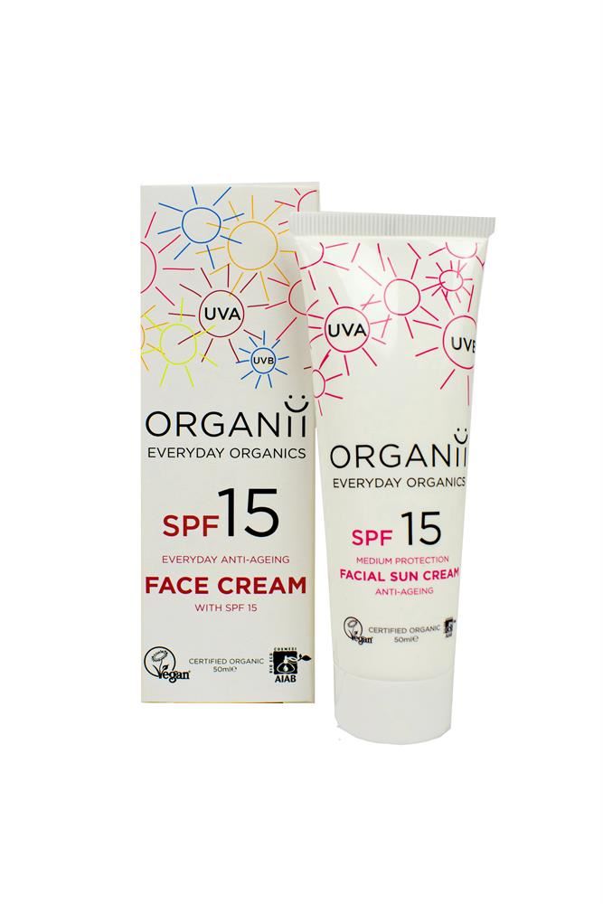 Organii SPF15 Anti Ageing Facial Sun Cream 50ml