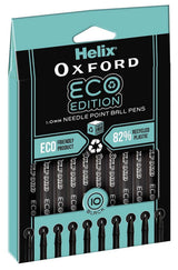 Helix Oxford Eco Ballpoint Pens x10 Pack - Black Ink