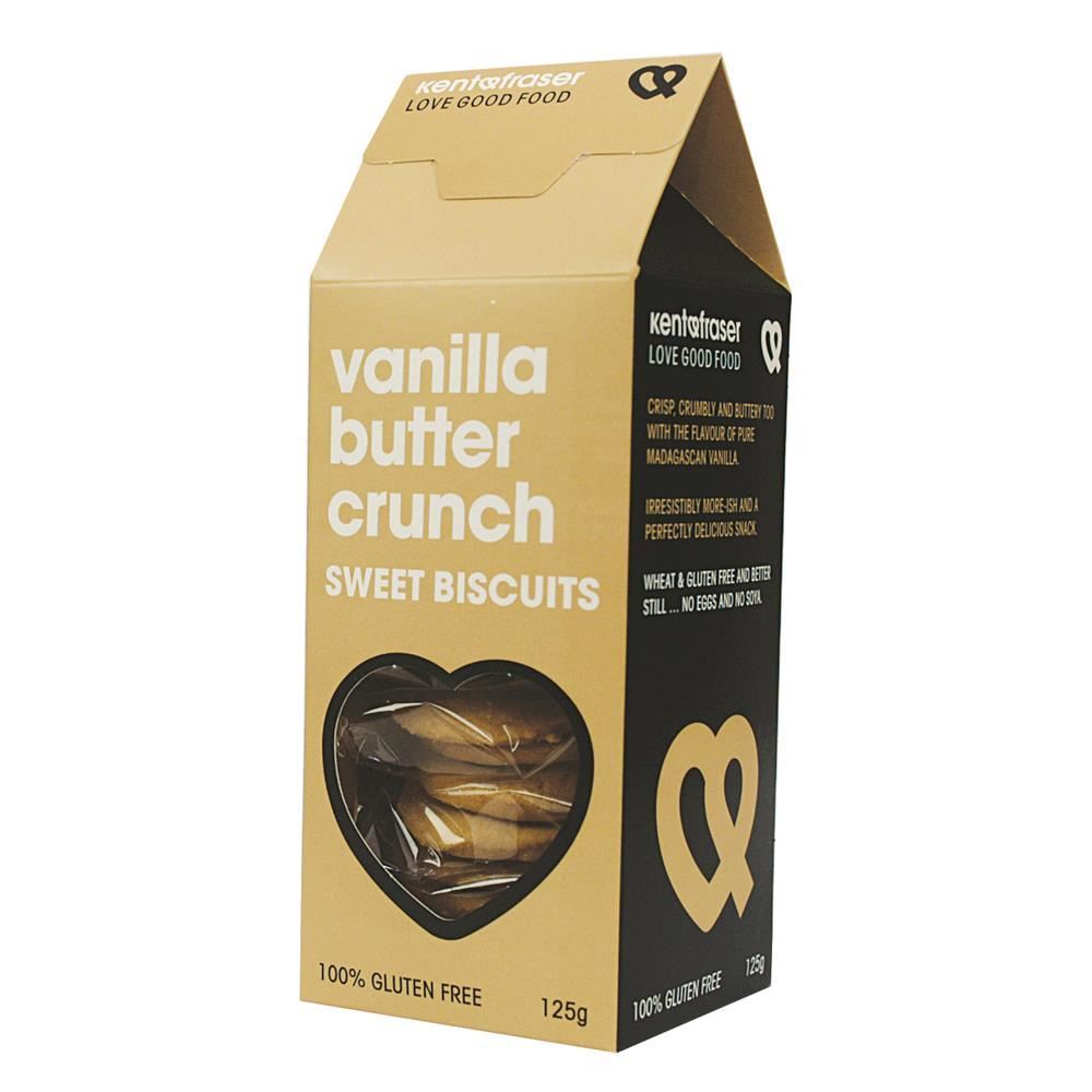 Kent Fraser Gluten-Free Creamy Butter Vanilla Biscuit Great Taste 125g - 6 Pack