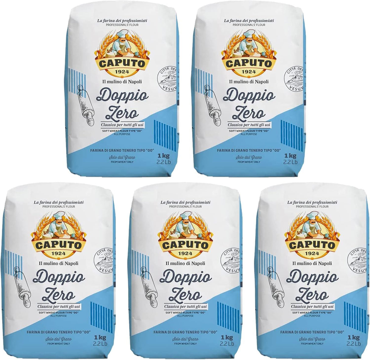Caputo Farina Classica Doppio Zero 00 Flour Blue 1kg (Pack of 5)