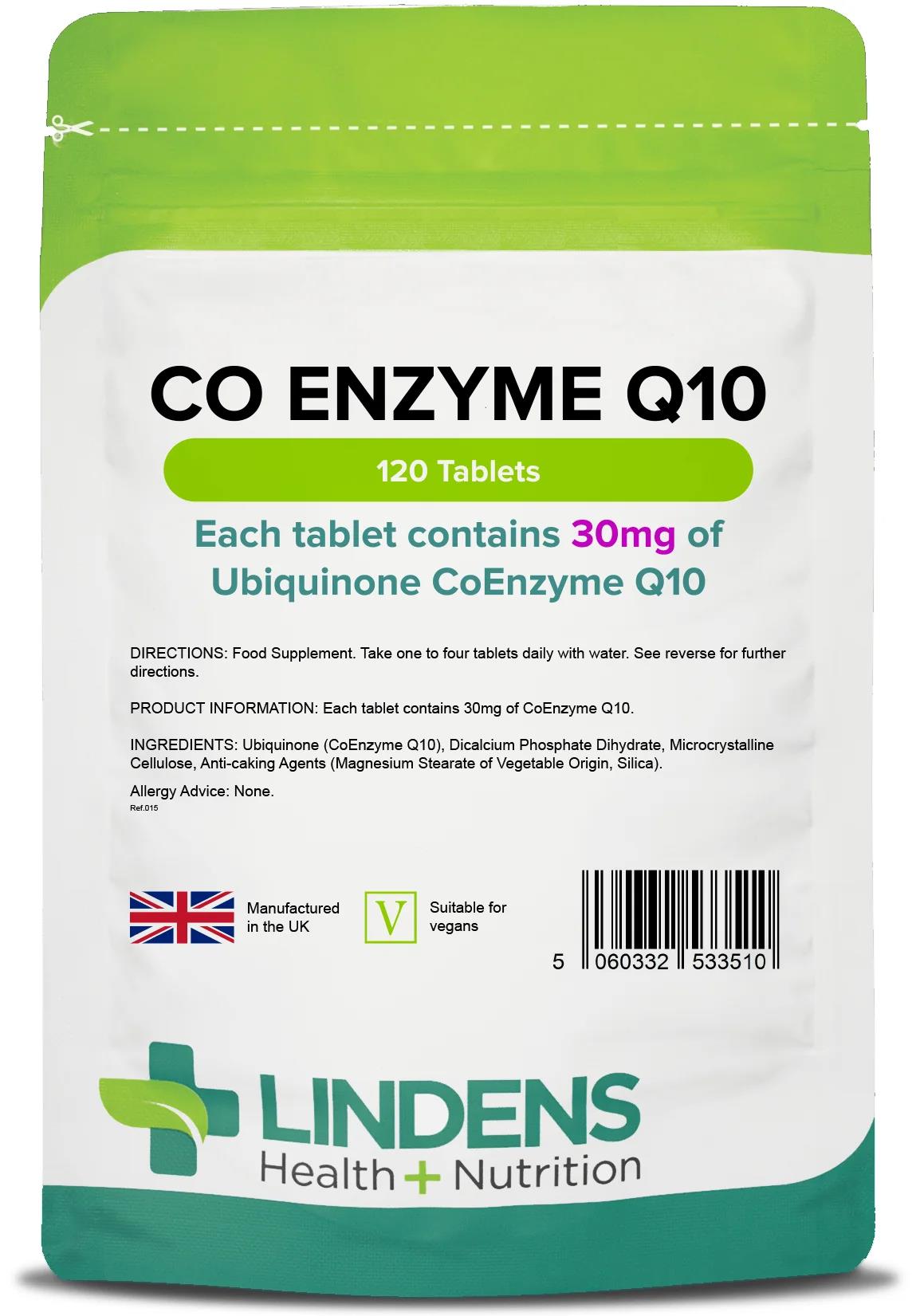 Lindens CoEnzyme Q10 30mg - 120 Tablets