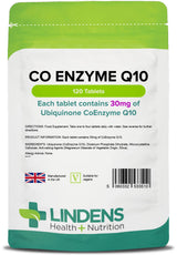 Lindens CoEnzyme Q10 30mg - 120 Tablets