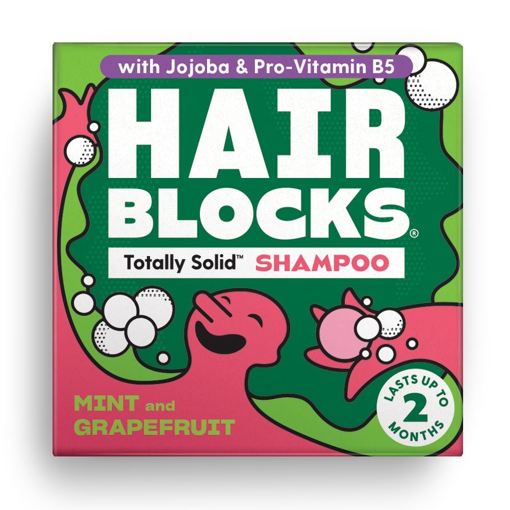 Shower Blocks Hair Blocks Solid Shampoo - Mint & Grapefruit 85g