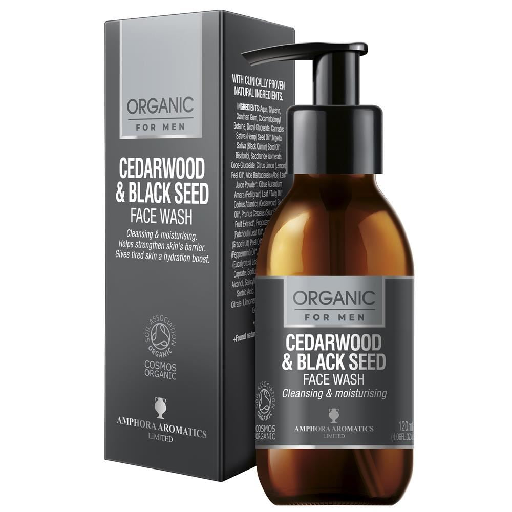 Amphora Aromatics Cedarwood & Black seed Face Wash For Men COSMOS Organic 120ml