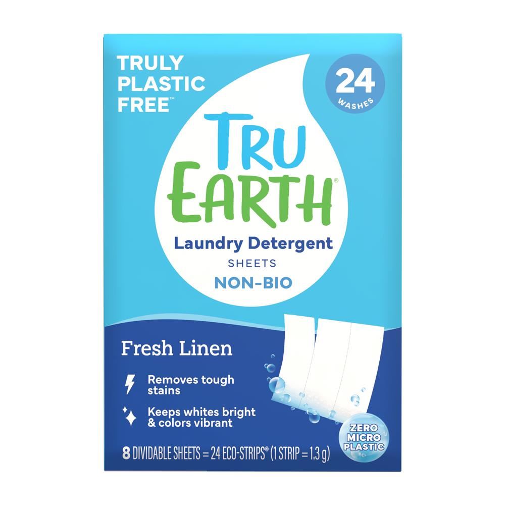 Tru Earth Laundry Detergent Strips Fresh Linen 24 washes - 2 Pack