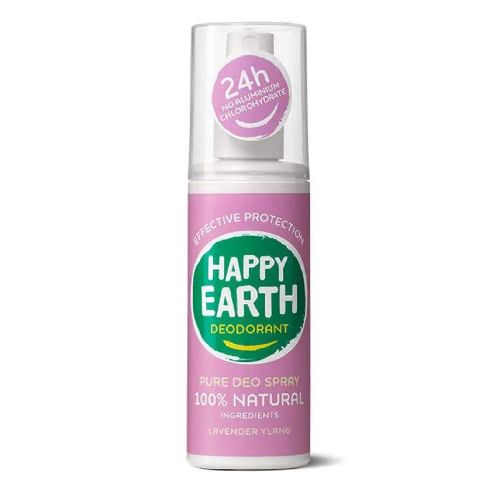 Happy Earth Natural Deodorant Spray Lavender Ylang 100ml - 2 Pack